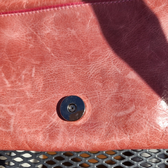 HOBO Pink Leather Wristlet Clutch with Buckle - Picture 4 of 7